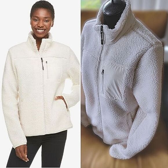 George Natural Sherpa Full-Zip Jacket in Natural size L - Picture 1 of 16